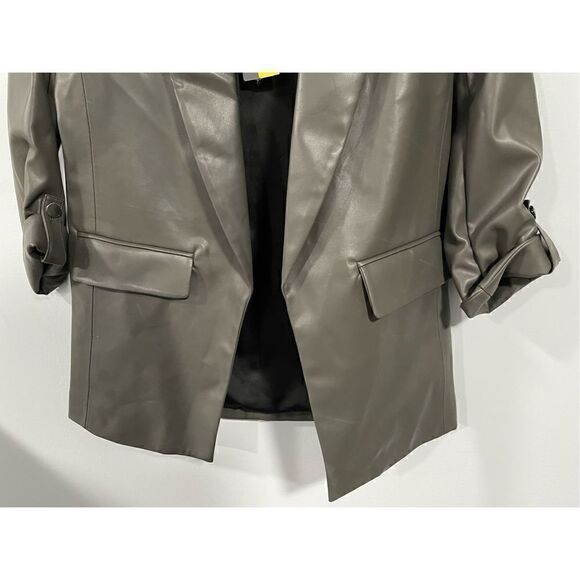 Joseph Ribkoff Black Faux Leather Long Sleeve Blazer Jacket 223090 NEW - Picture 2 of 6
